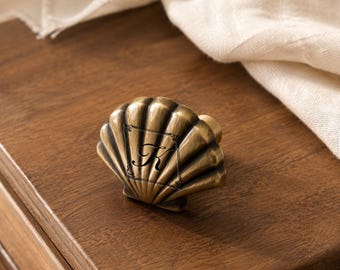 Bronze Shell Knob: Cupboard Brass Knobs, Bronze Drawer Handles