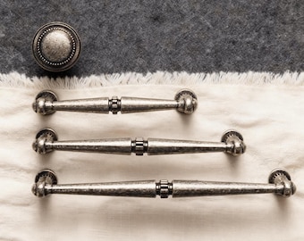 Antique Silver Pull: Cupboard Pull Knobs, Kitchen Drawer Pulls
