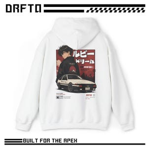 Felpa con cappuccio AE86 Trueno Racing / Grafica anime retrò di drifting giapponese