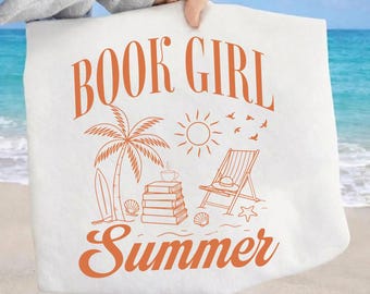 Book Girl Summer PNG, Book Lover SVG, Summer Reading PNG, Beach Reader Design, Fantasy Reader Clipart, Digital Download