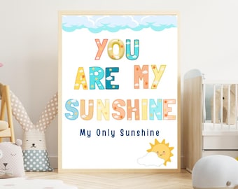 Kids Wall Art Printable | Nursery Sunshine Decor | Baby Room Poster | Digital Download