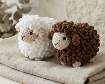 Patrón de cordero a crochet / Lindo peluche de oveja amigurumi / Animal de granja en PDF / Patrón de crochet fácil / Descarga digital instantánea