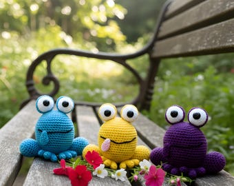 Frog Crochet Pattern, Chubby Amigurumi Plush (PDF Pattern)