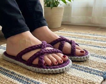 Crochet Sandals Pattern PDF, DIY Boho Espadrilles (Instant Download)