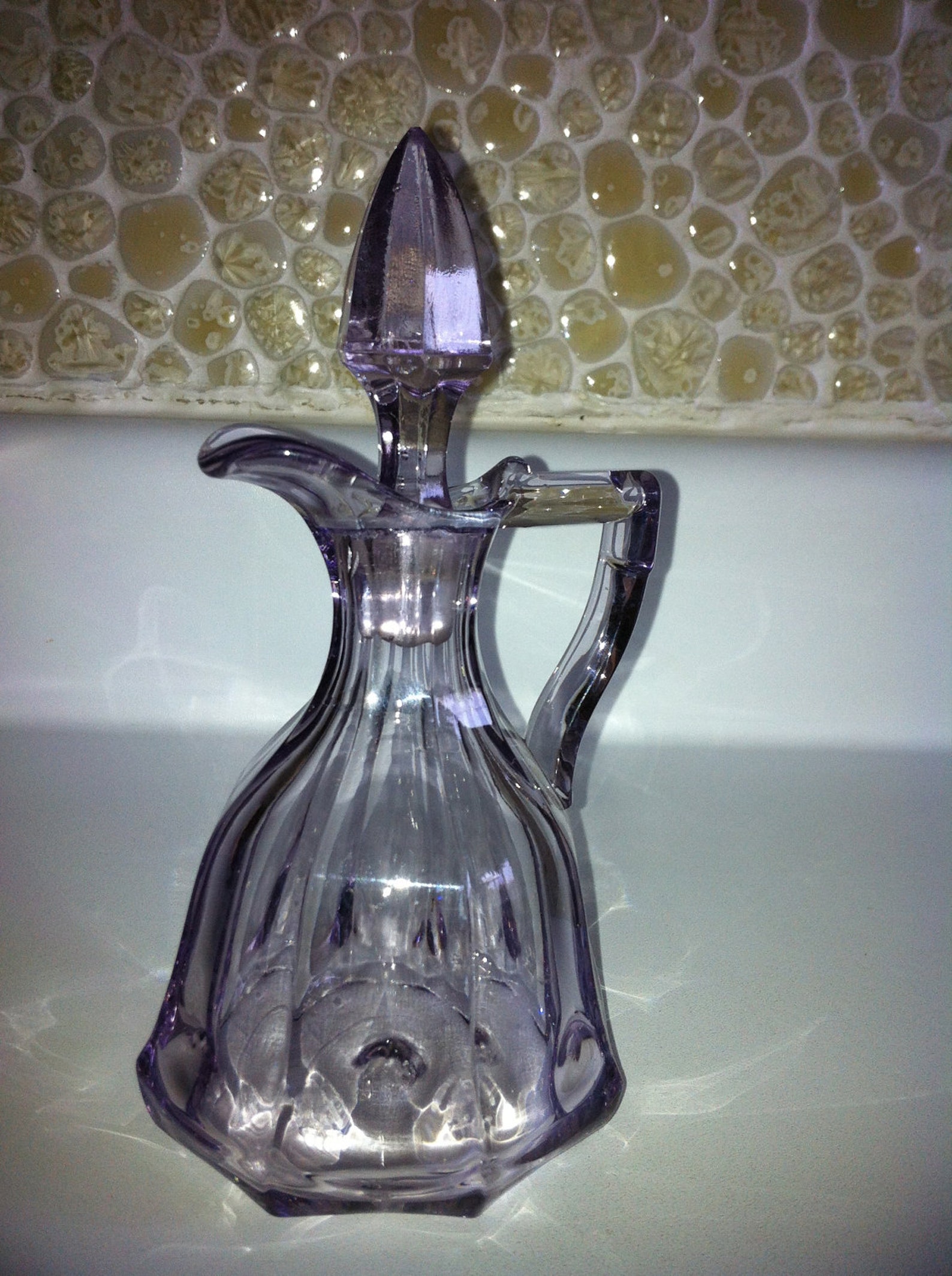 Antique Victorian EAPG Violet Glass Cruet Sun Purple Etsy