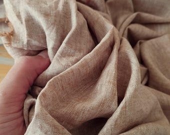 Rustic Oatmeal Linen Cotton Blend Fabric - 57" Wide - Breathable Summer Shirt Material - Light Medium Weight Sewing Fabric by the Yard