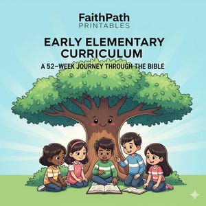 52-wöchiger Sonntagsschul-Lehrplan für die frühe Grundschulzeit: Biblische Geschichten, Bastelarbeiten, Aktivitäten für Kinder von 6-8 Jahren (Digitaler Download)