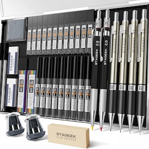 37 Piece Mechanical Pencil Set 0.3 0.5 0.7 0.9 2mm Drafting Drawing Kit