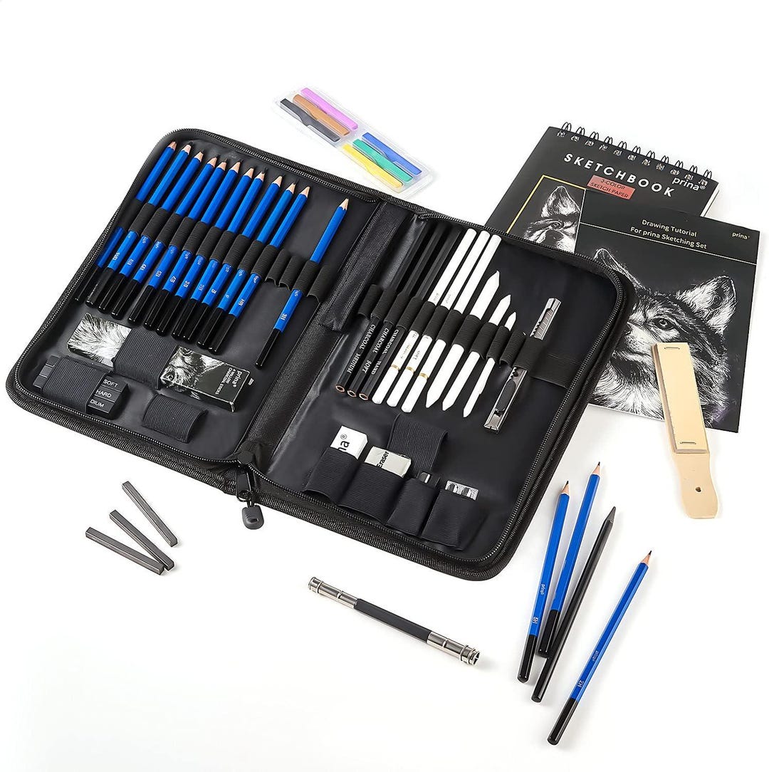 50 Piece Drawing Pencil Set Graphite Charcoal Sketch Kit With ...