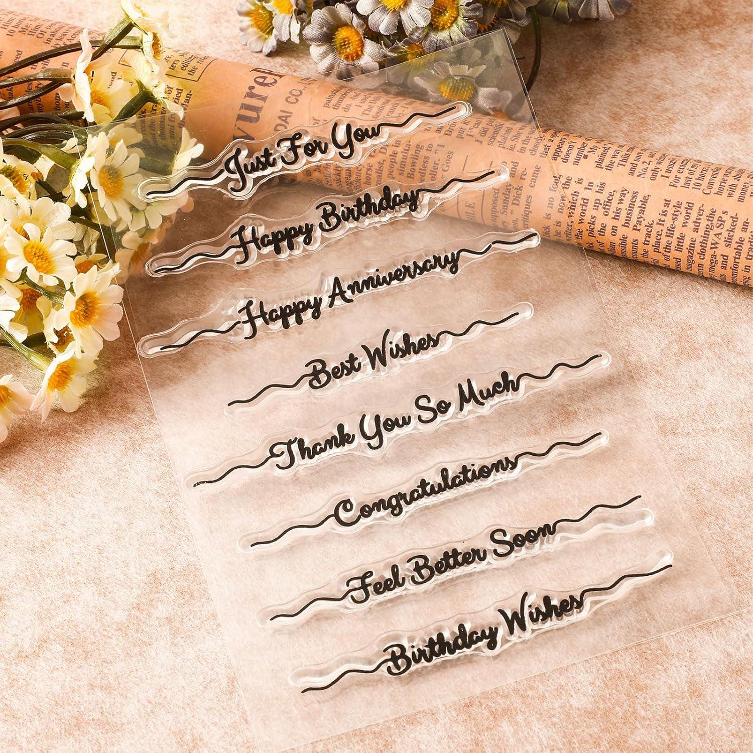 Clear Silicone Sentiment Stamps Set Card Making Words Blessing ...