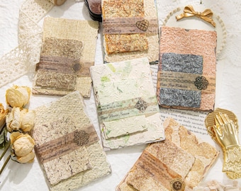 168 Pcs Vintage Scrapbook Paper Kit Textured Rice Paper Decoupage Junk Journal Collage Supplies