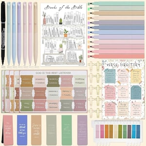 43-Piece Bible Study Kit for Women, Journaling Supplies (Highlighters, Pens, Tabs)