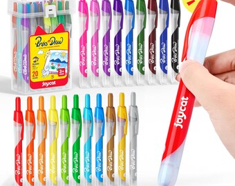 20 Color Washable Markers Retractable Click Pens Kids Coloring Art Supplies Travel Set