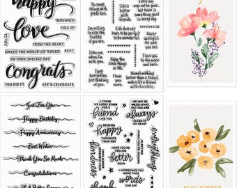 Clear Silicone Sentiment Stamps Set Card Making Words Blessing Scrapbooking DIY Craft Stamps Kit