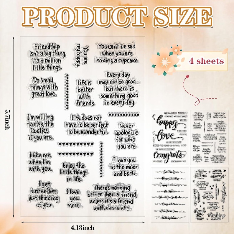 Clear Silicone Sentiment Stamps Set Card Making Words Blessing ...