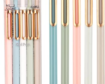 5 Pack 0.5mm Gel Pens Black Ink Quick Dry Retractable Fine Point Writing