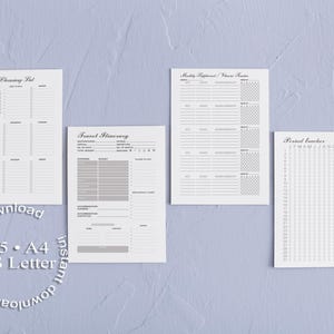 Life Oranization Bundle Minimal Elegant Simple, Routine Planning Sheet Undated Monthly Organizing, Calendar Productivity Tool ADHD Modern DD