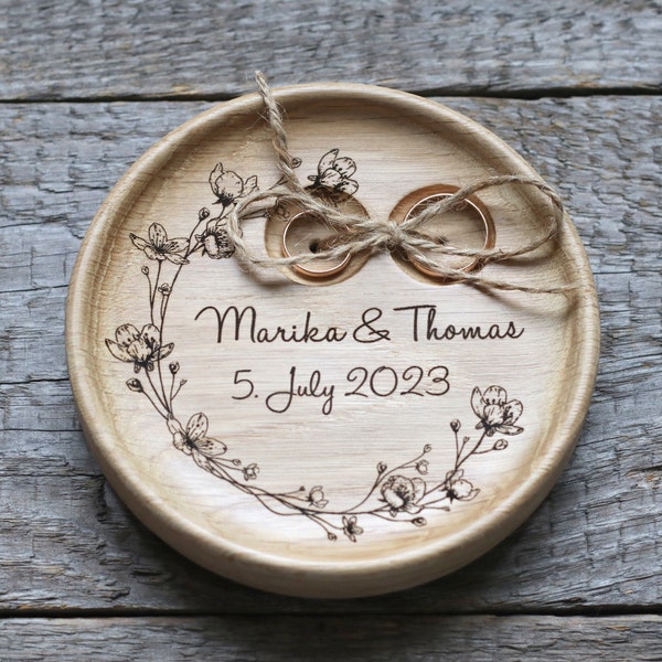 Porte Alliance mariage rustique en bois personnalisée, boîte alliance, boite bague, coussin alliance Infini