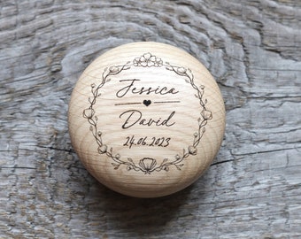 Small wood box for wedding rings