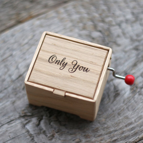 Only You The Platters hand cranked music oak wood box