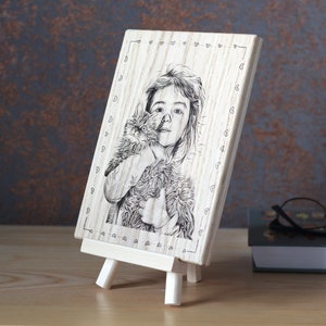 Photo on wood, Custom photo engraved on solid oak wood plank. image 5