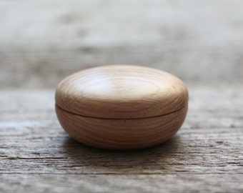 Eikenhouten kist Ronde doos Kleine kist voor snuisterijdoosje voor sieradendoosje voor ringdoosje voor oorbellendoosje Eiken kistje Simply box Houten kistje