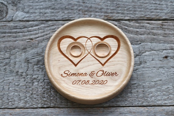 Wedding Ring Bearer Pillow Alternative Wood Dish Etsy