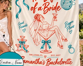 Life of a Bride Banner, Personalized Silk Backdrop, Custom Name Date