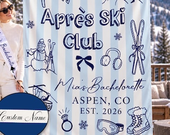 Custom Location Silk Banner, Winter Bachelorette Party Backdrop