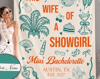 This Wife Is Showgirl Banner, Bridal Illustration Bride Name
