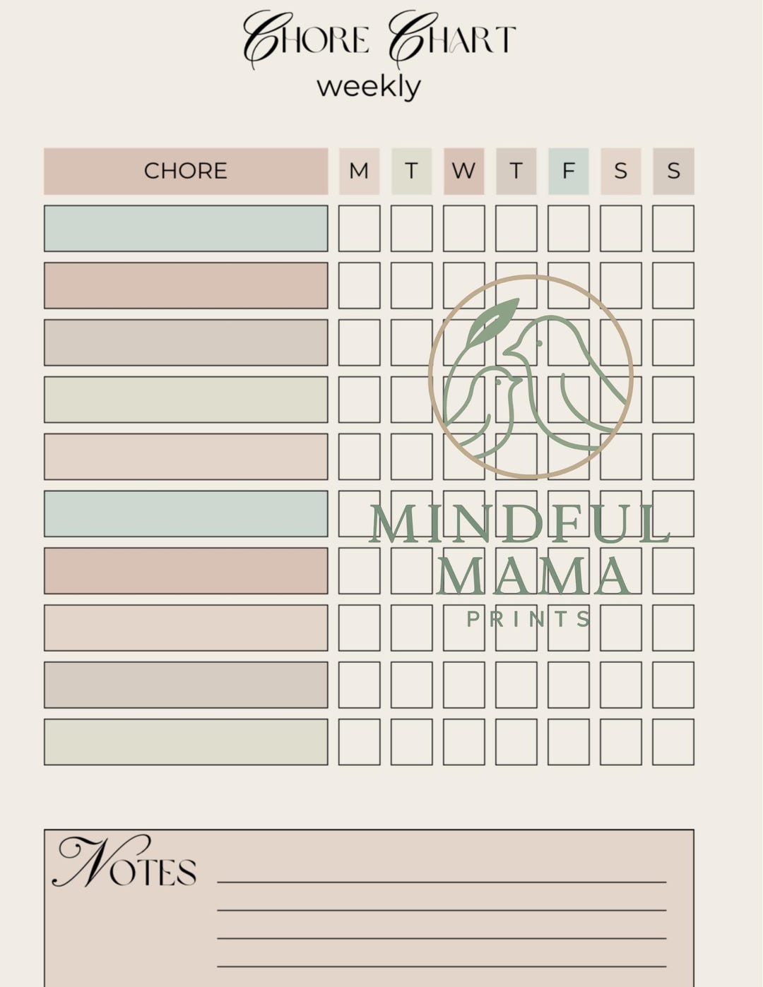 Chore Chart Printable - Etsy