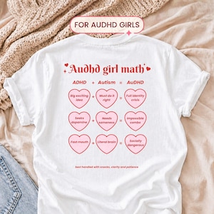 AuDHD Girl Math Humor Shirt, Funny Autism Shirt For Girls, Autism and ADHD T-shirt, Neurodiversity Tee, AuDHD Humor Gen Z Streetwear Gift