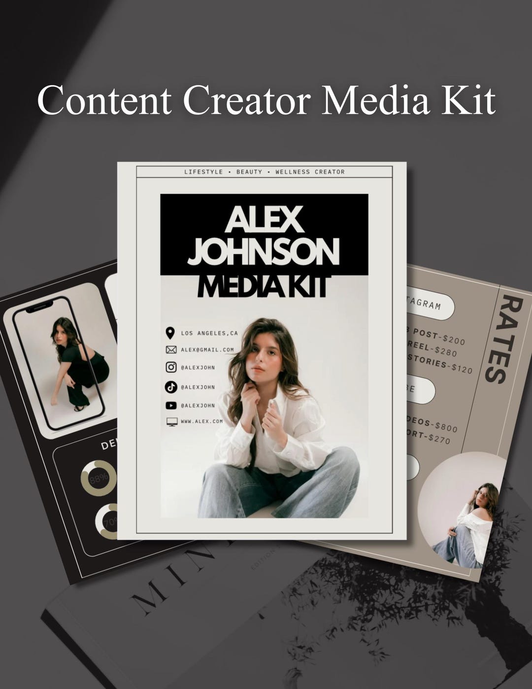 Media Kit Template Canva Content Creator Influencer Digital Luxury ...