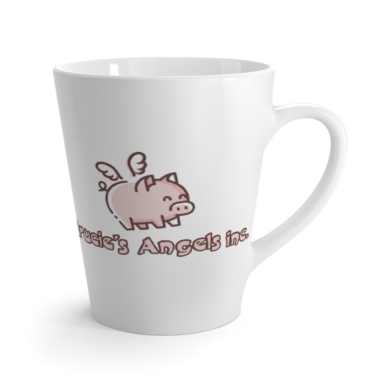 Flying Pig Logo Latte Mug | Brucie's Angels Inc. image 3