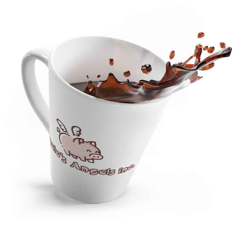 Flying Pig Logo Latte Mug | Brucie's Angels Inc. image 1