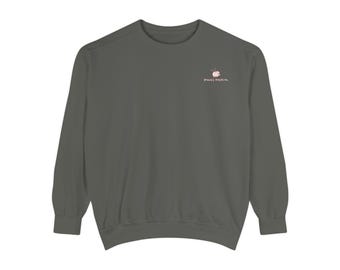 Pink Pig Crewneck Sweatshirt | Embroidered Charm, QR Code