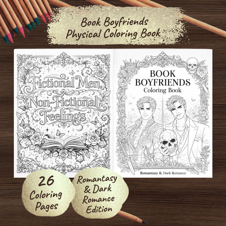 Book Boyfriends Coloring Book – Romantasy, Dark Romance, Morally Grey Men (Physical) image 1