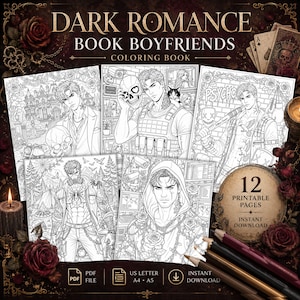 Libro de romance oscuro: Novios para colorear / Páginas imprimibles de acosadores (PDF)