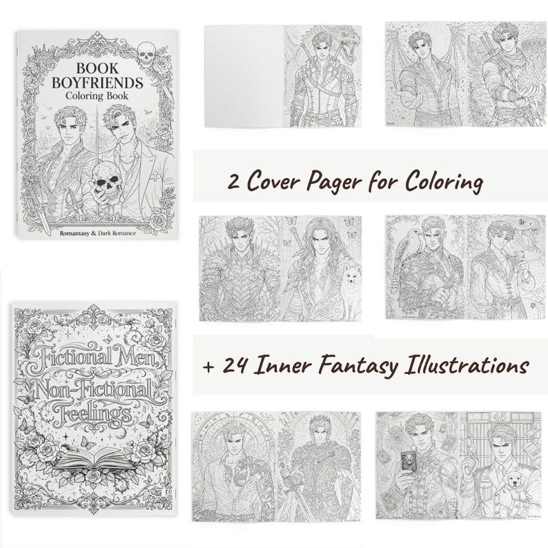 Book Boyfriends Coloring Book – Romantasy, Dark Romance, Morally Grey Men (Physical) image 13