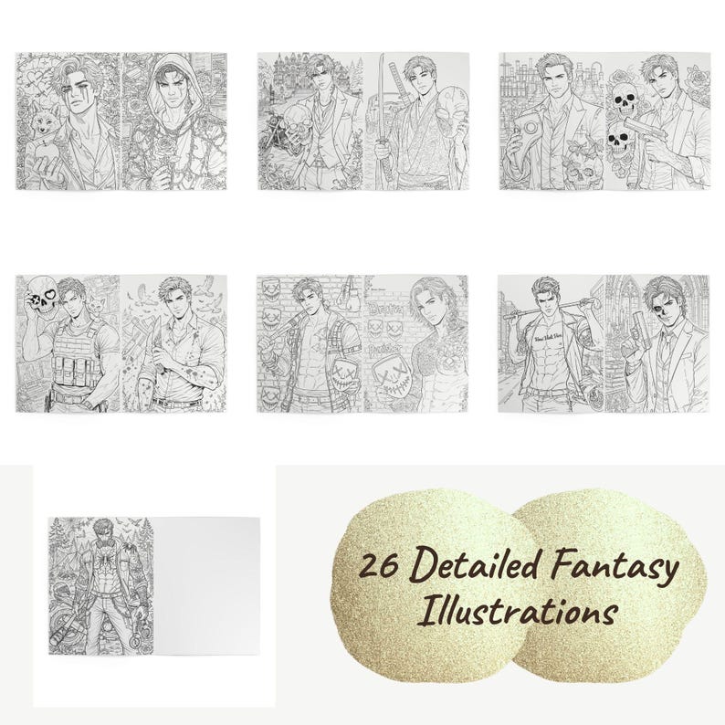Book Boyfriends Coloring Book – Romantasy, Dark Romance, Morally Grey Men (Physical) image 14