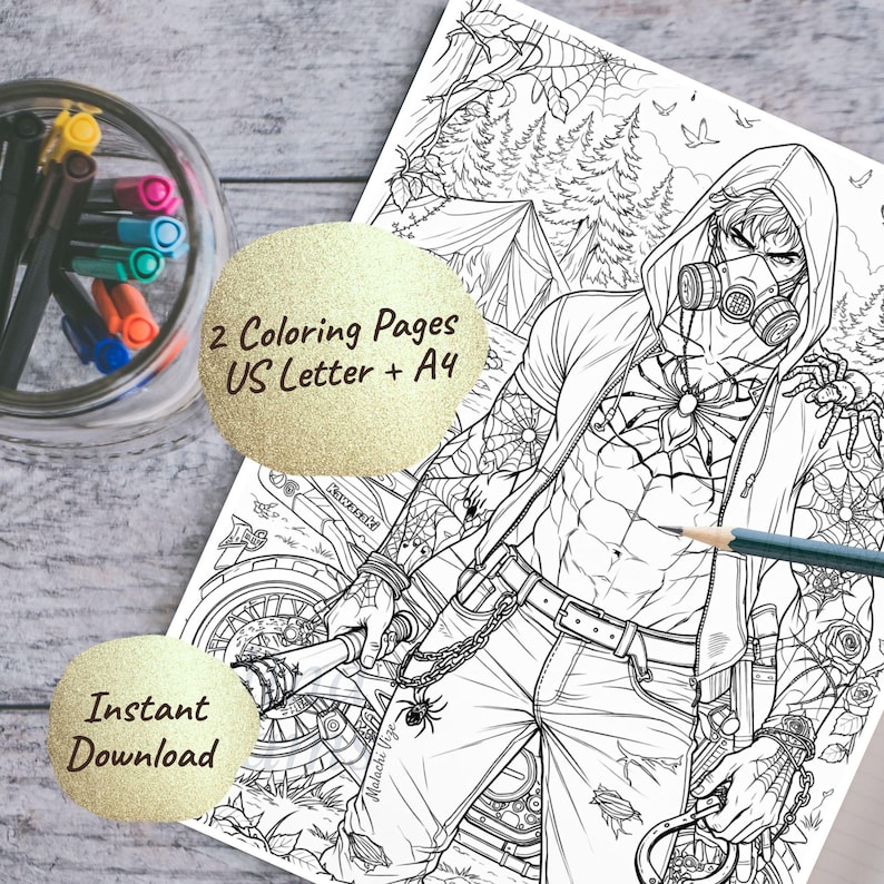 Obsessed Color Pages Dark Romance Boyfriend Coloring Pages | Silent Obsession Edition (PDF ...