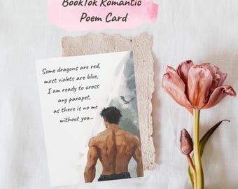 Booktok Romantasy-kaart 5 x 7" - Matte Dragon Rider-kaart met gedicht - voor jubileum, Valentijnsdag en verjaardag