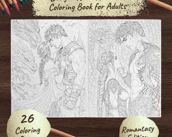 Dragon Rider Coloring Book (Physical) - Romantasy Coloring Pages, BookTok Gift