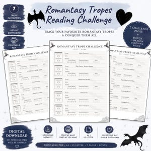 Romantasy Trope Reading Challenge | BookTok Tracker (Printable PDF) image 1