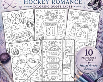 Heated Rivalry Hockey Coloring Pages | MM Romance Quotes (Digital Download)