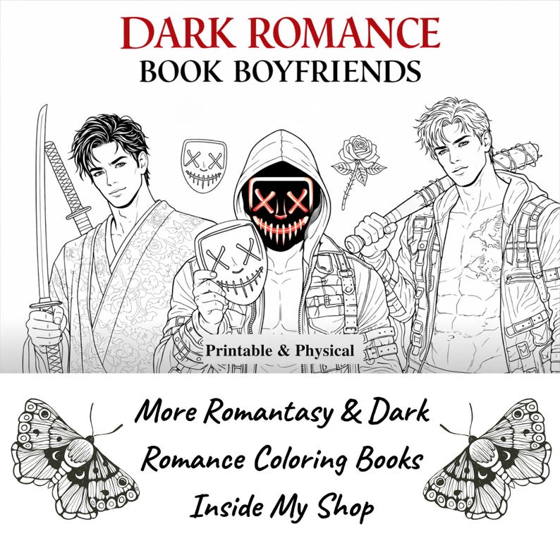 Book Boyfriends Coloring Book – Romantasy, Dark Romance, Morally Grey Men (Physical) image 15