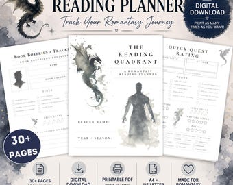 Romantasy Reading Planner | Printable Book Journal PDF, Reading Challenge Tracker