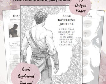 Book Boyfriend Journal | Romance Reader Tracker, BookTok Printable PDF, Book Club Activity