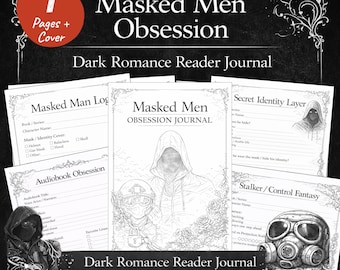 Masked Men Dark Romance Reading Journal | BookTok Planner (Printable PDF)