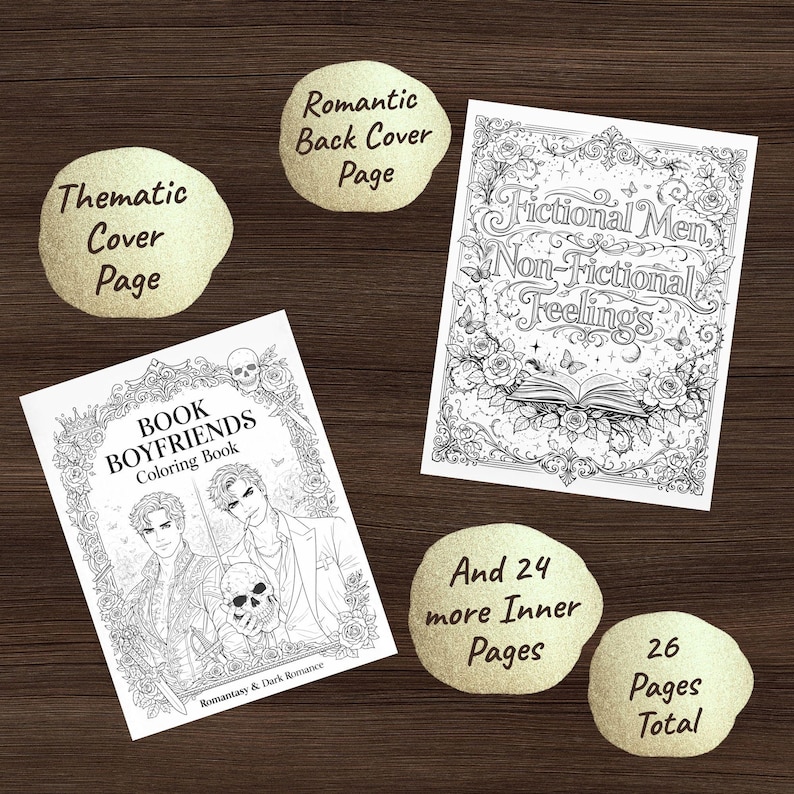 Book Boyfriends Coloring Book – Romantasy, Dark Romance, Morally Grey Men (Physical) image 2